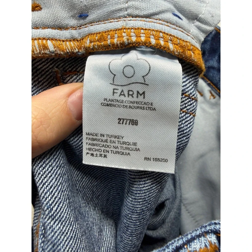 Farm Rio Anthropologie Ultra High Rise Crochet Denim Shorts Patchwork Size 28‎